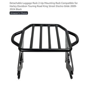Detachable Luggage Rack 2-Up Touring Road King Electra Glide 2009-2024 Black